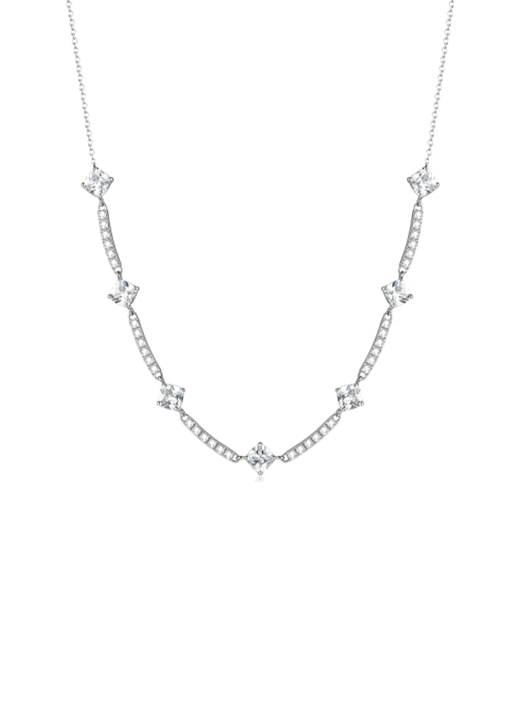 COLLANA DONNA DESIDERI CON BARRETTE DI ZIRCONI BIANCHI BROSWAY