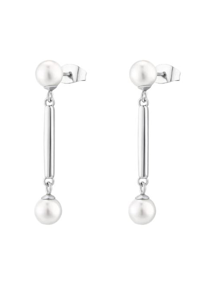 ORECCHINI DONNA AFFINITY PENDENTI IN ACCIAIO E PERLE BROSWAY