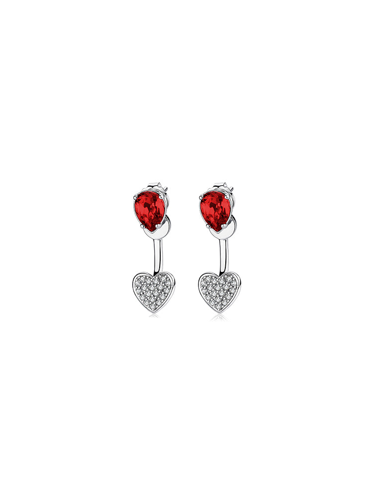 ORECCHINI DONNA AFFINITY, PENDENTI CON SWAROVSKI ROSSO, BROSWAY