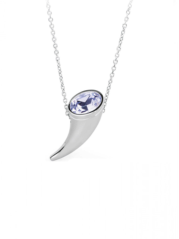 COLLANA DONNA FORTUNA, CON PENDENTE CORNO E PIETRA VIOLA BROSWAY
