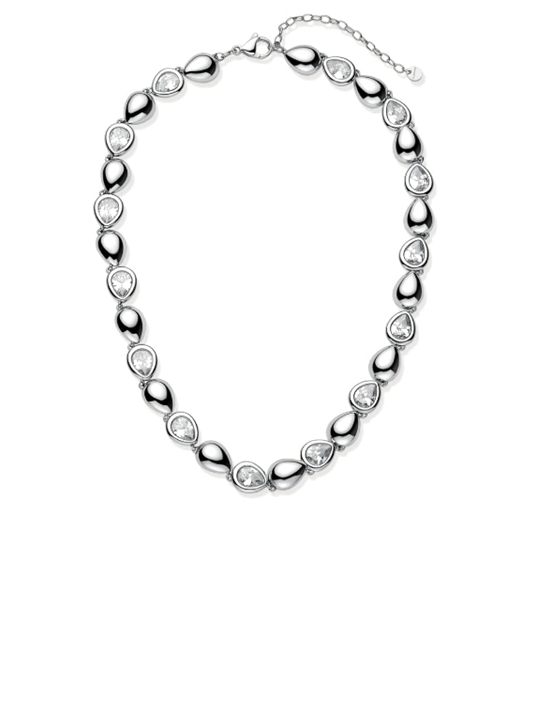 COLLANA DONNA GLOW GIROCOLLO CON ELEMENTI A GOCCIA E ZIRCONI BROSWAY