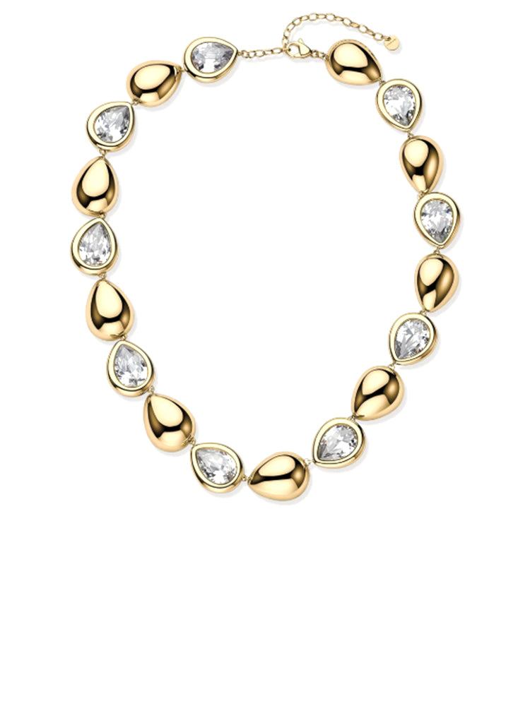 COLLANA DONNA GLOW DORATA GIROCOLLO CON ELEMENTI A GOCCIA GRANDI BROSWAY