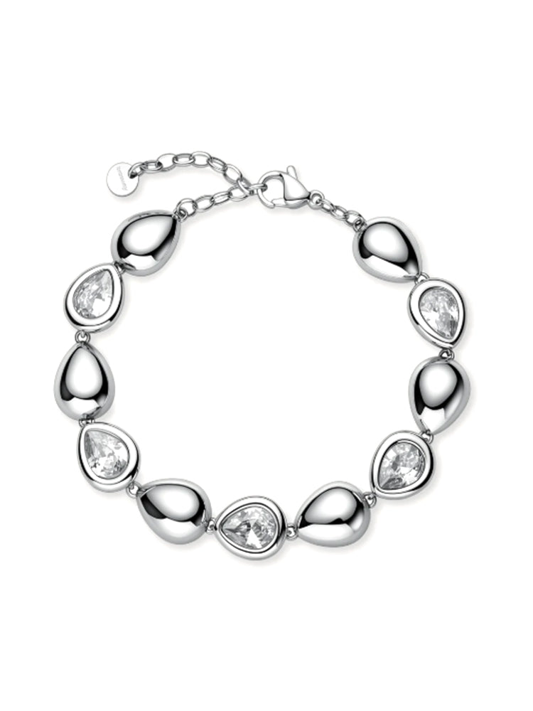 BRACCIALE DONNA GLOW IN ACCIAIO CON ELEMENTI A GOCCIA CON ZIRCONI BROSWAY