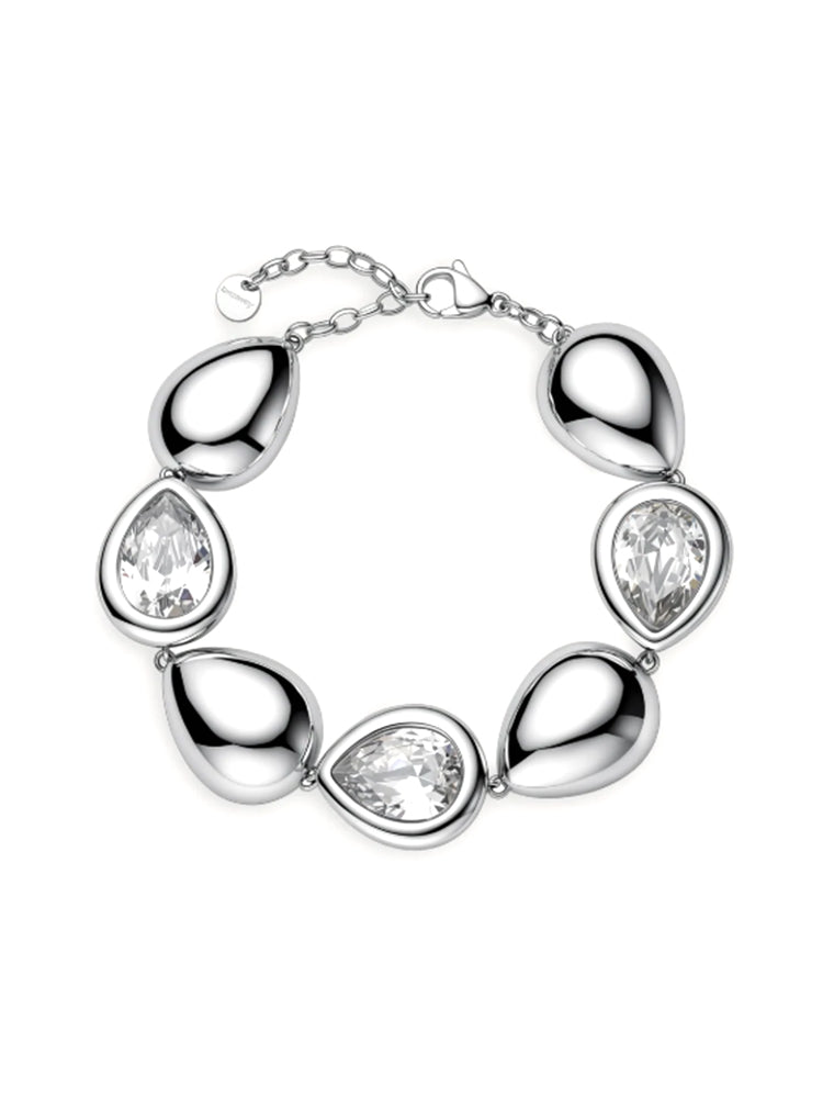 BRACCIALE DONNA GLOW IN ACCIAIO CON ELEMENTI A GOCCIA GRANDI CON ZIRCONI BROSWAY