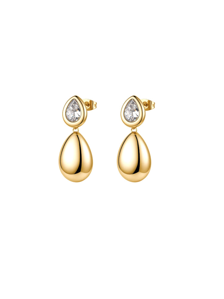 ORECCHINI DONNA GLOW PENENTI DORATI CON ELEMENTI A GOCCIA BROSWAY