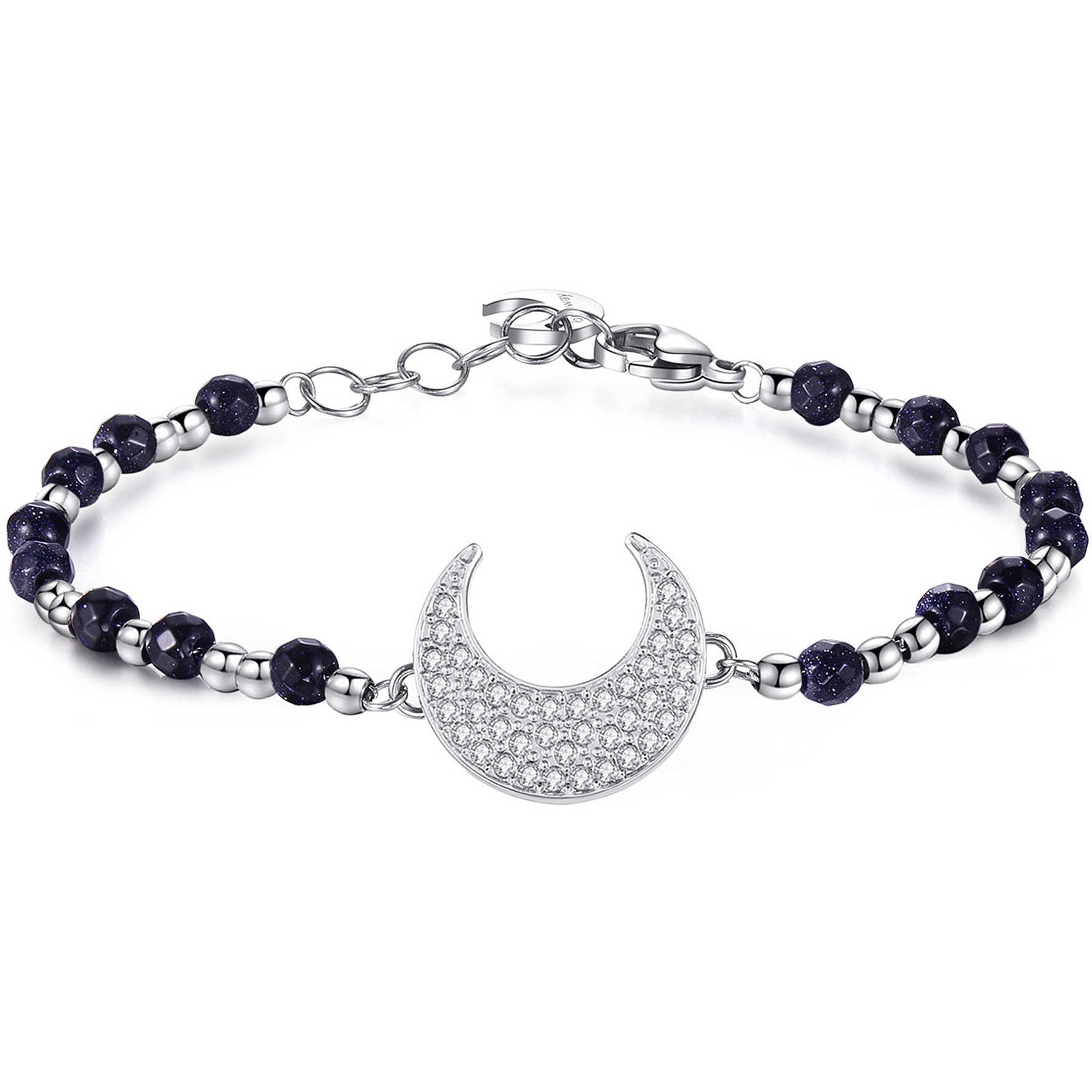 BRACCIALE DONNA CHAKRA PIETRE NERE E LUNA BROSWAY
