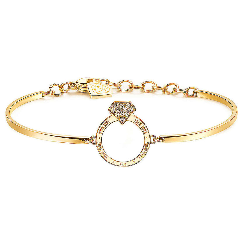 BRACCIALE DONNA CHAKRA, DORATO CON ANELLO BROSWAY