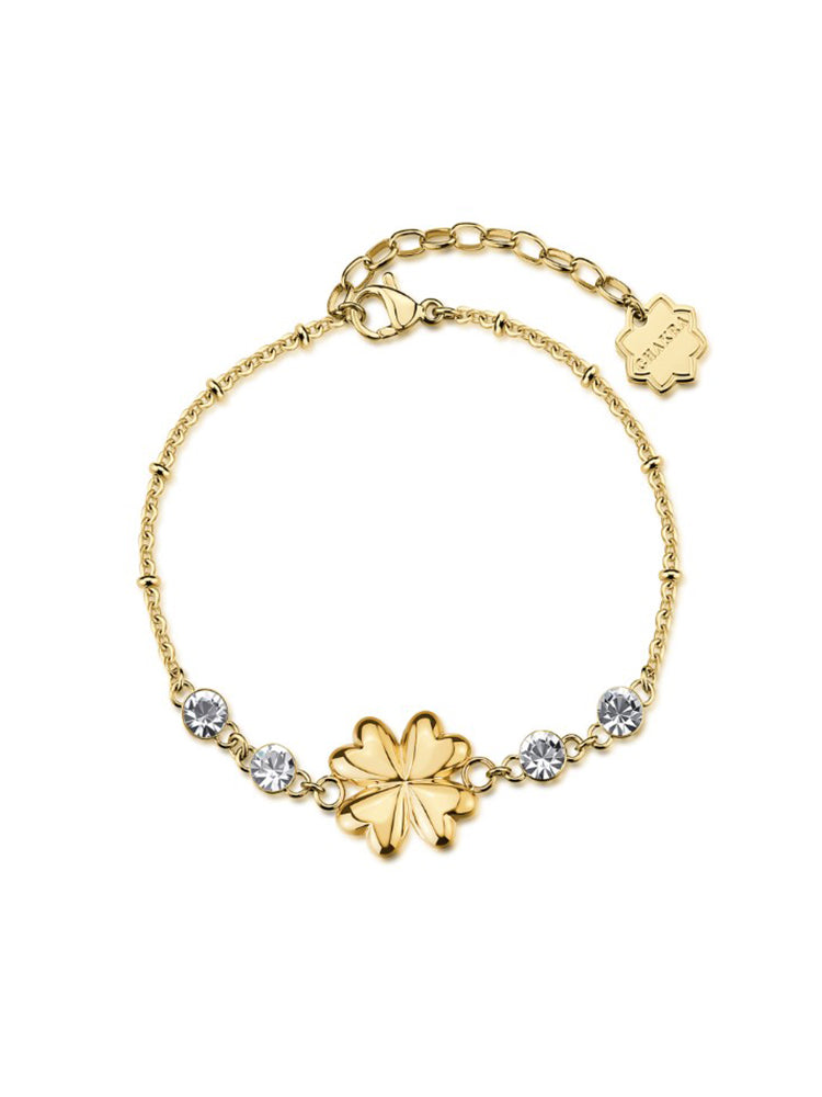 BRACCIALE DONNA CHAKRA DORATO CON QUADRIFOGLIO BROSWAY