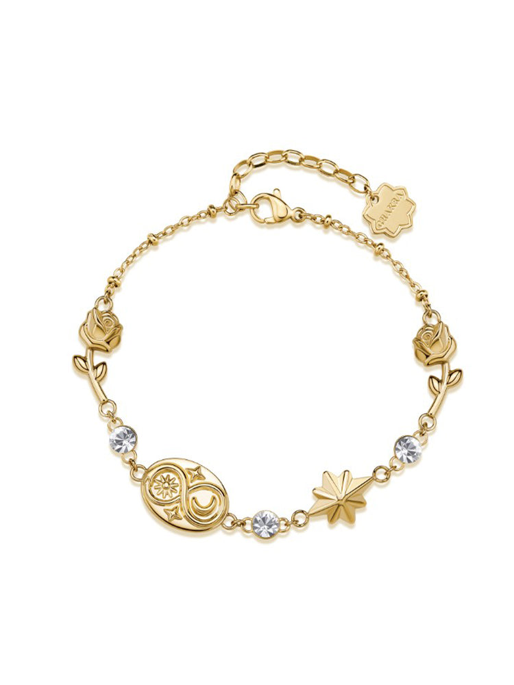 BRACCIALE DONNA CHAKRA DORATO CON SIMBOLI MISTICI BROSWAY