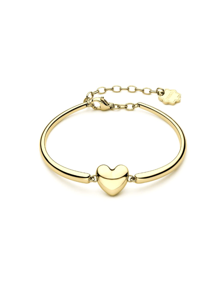 BRACCIALE DONNA SEMIRIGIDO DORATO CON CUORE BROSWAY