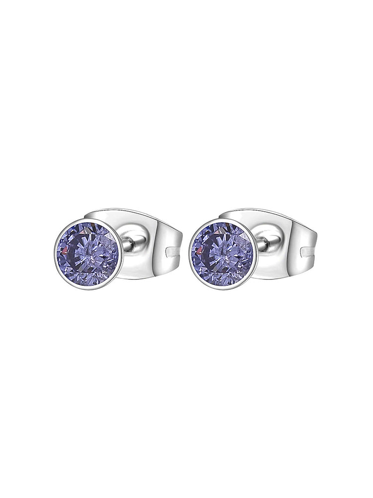 ORECCHINI DONNA CHAKRA, PUNTO LUCE A LOBO CON ZIRCONI TANZANITE BROSWAY