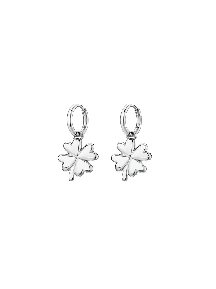 ORECCHINI DONNA A CERCHIO CON QUADRIFOGLIO PENDENTE BROSWAY