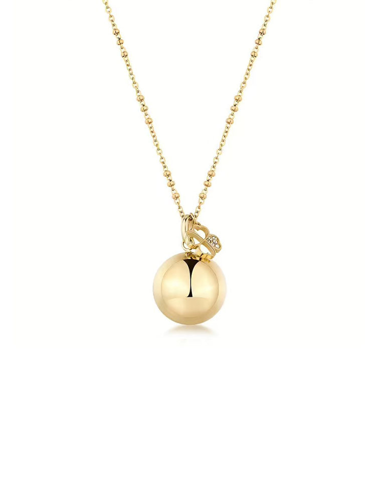 COLLANA CHIAMA ANGELI IN ACCIAIO DORATA CON QUADRIFOGLIO PENDENTE COLLEZIONE CHAKRA BROSWAY
