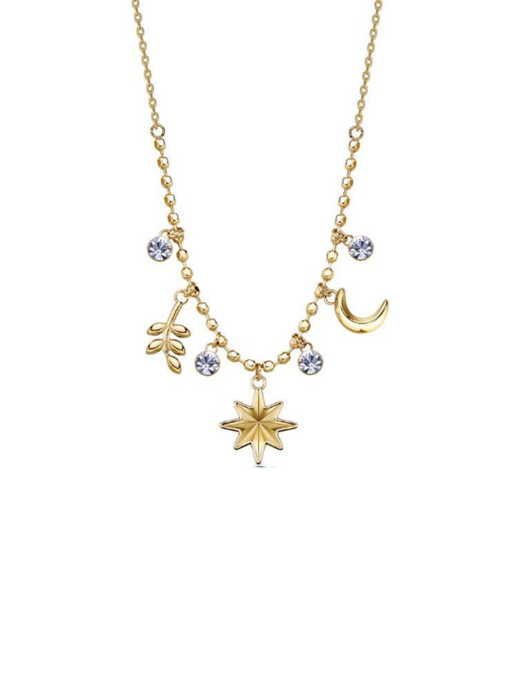 COLLANA DONNA DORATA CON ROSA DEI VENTI PENDENTE BROSWAY