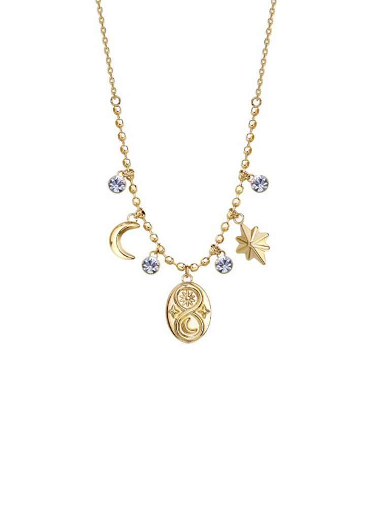 COLLANA DONNA CHAKRA DORATA CON SIMBOLI MISTICI PENDENTI BROSWAY