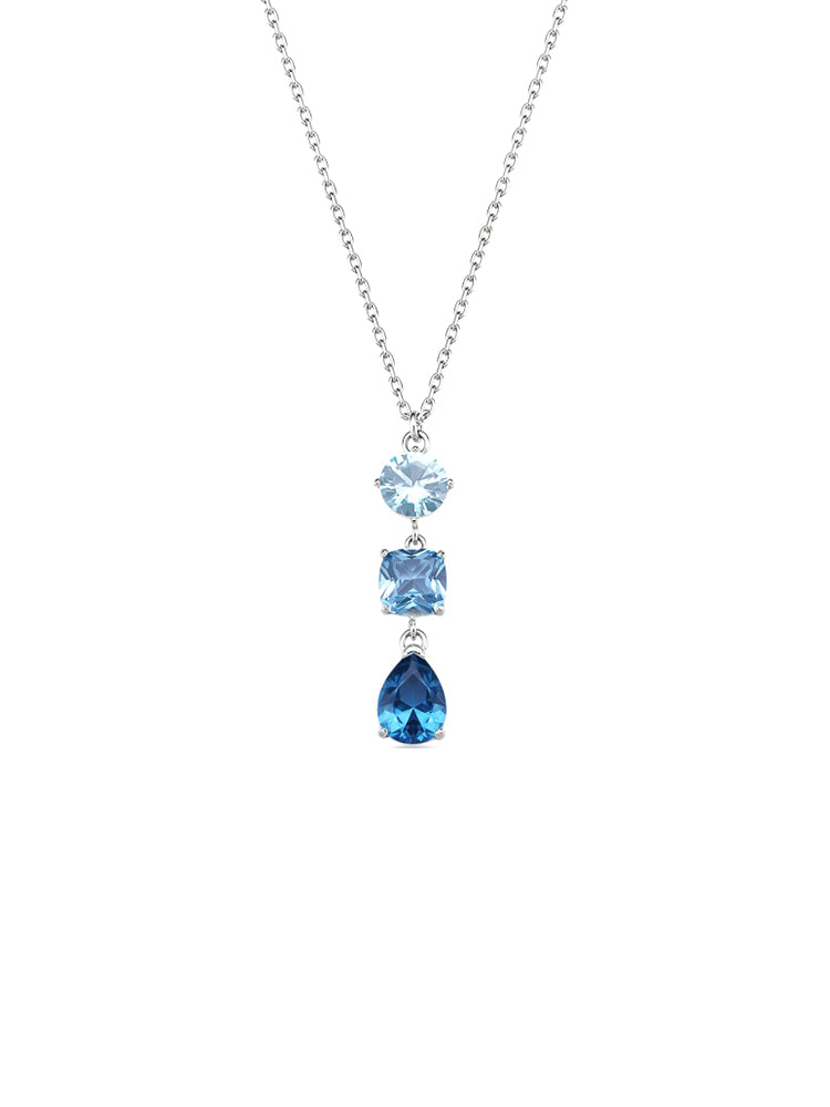 COLLANA DONNA DREAMING IN ACCIAIO CON ZIRCONI AZZURRI PENDENTI BROSWAY