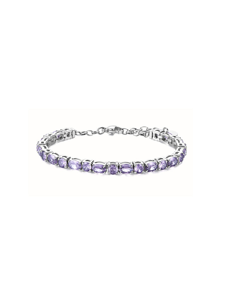 BRACCIALE DONNA DREAMING TENNIS IN ACCIAIO CON ZIRCONI LILLA BROSWAY