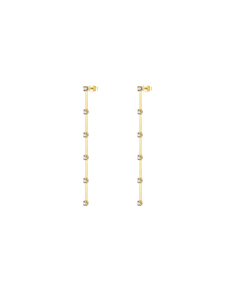 ORECCHINI DONNA DREAMING MAGLIA SNAKE IN ACCIAIO DORATO CON ZIRCONI BIANCHI BROSWAY