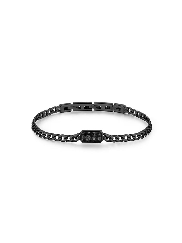 BRACCIALE UOMO INK IN ACCIAIO NERO E ZIRCONI NERI BROSWAY