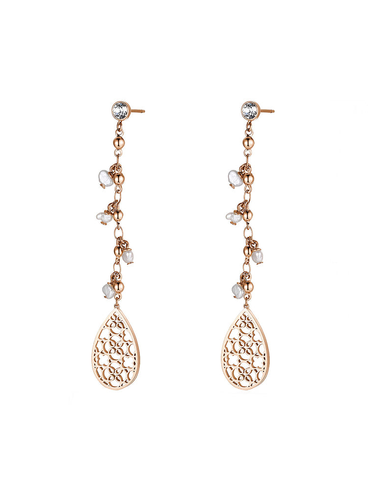 ORECCHINI DONNA TAYLOR, PENDENTI ORO ROSA BROSWAY