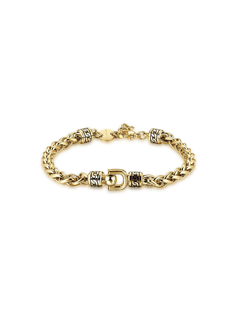 BRACCIALE UOMO KNOCKER IN ACCIAIO DORATO BROSWAY