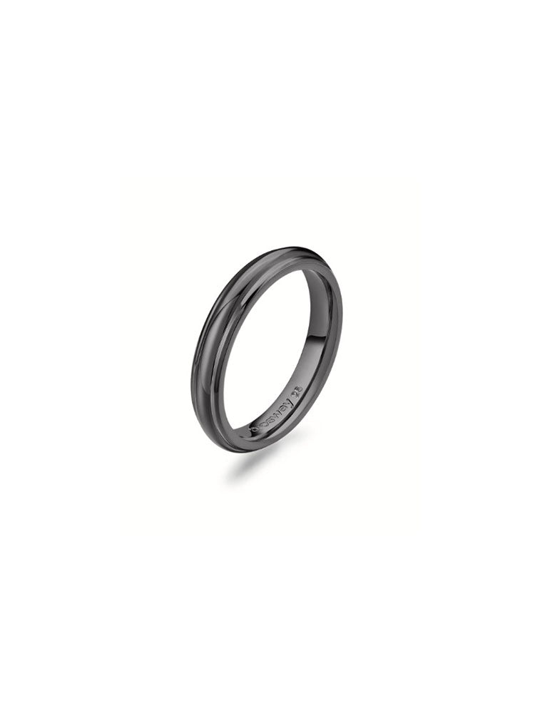 ANELLO UOMO A FASCIA KNOCKER IN ACCIAIO BRUNITO SENZA RIFINITURE MISURA 23 BROSWAY