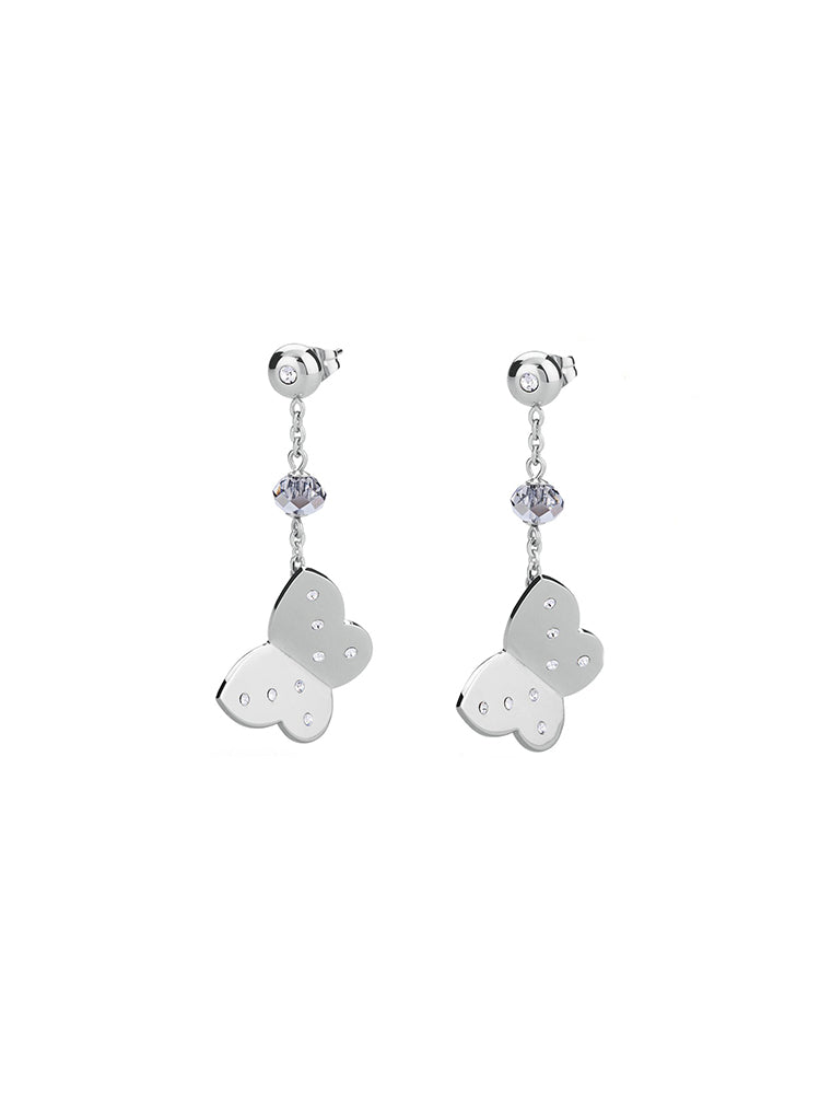ORECCHINI DONNA LADY, PENDENTI CON FARFALLA IN ACCIAIO BROSWAY