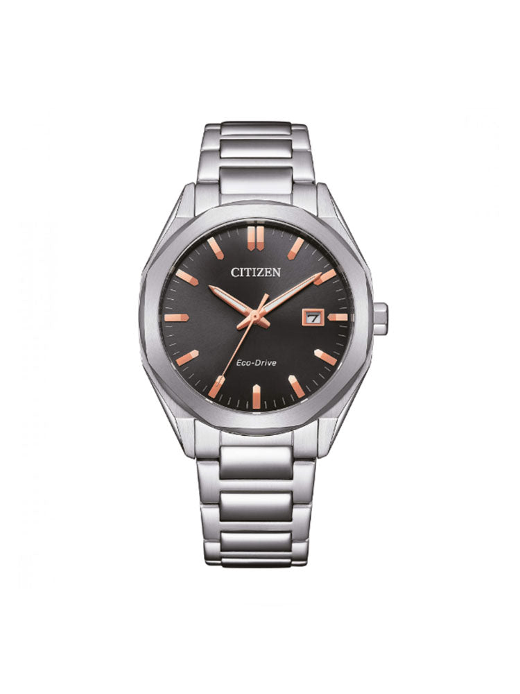 OROLOGIO UOMO SOLO TEMPO IN ACCIAIO METROPOLITAN CON QUADRANTE NERO CITIZEN