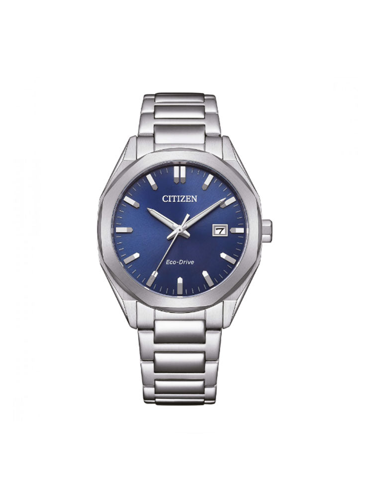 OROLOGIO UOMO SOLO TEMPO IN ACCIAIO METROPOLITAN CON QUADRANTE BLU CITIZEN