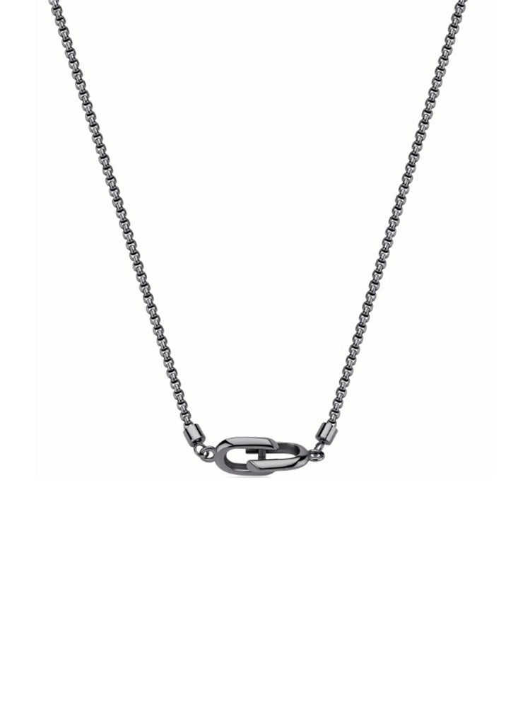COLLANA UOMO NEMESI IN ACCIAIO BRUNITO CON PASSANTE BROSWAY