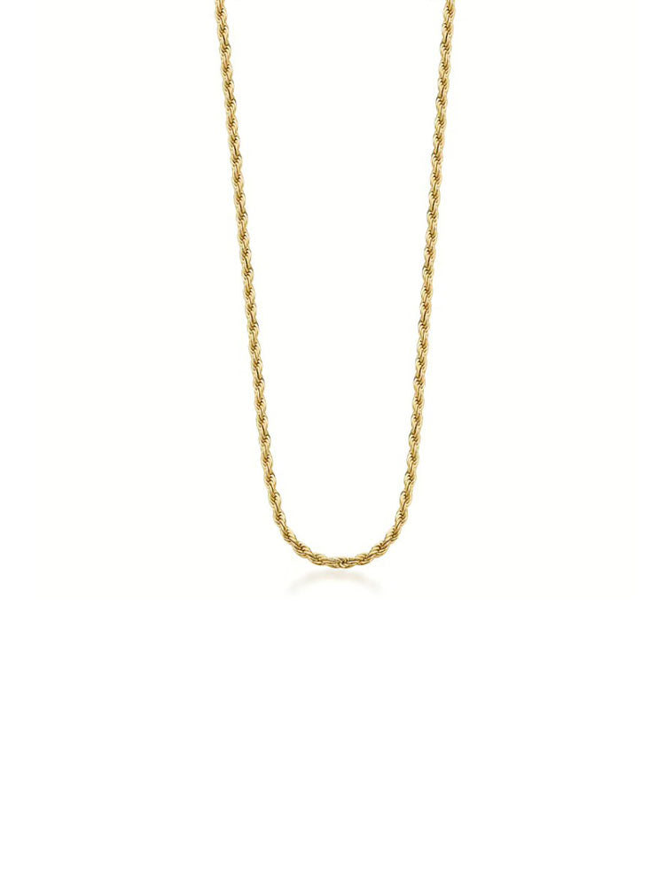 COLLANA DONNA IN ACCIAIO TORCHON  FINITURA ORO COLLEZIONE ESSENTIAL BROSWAY