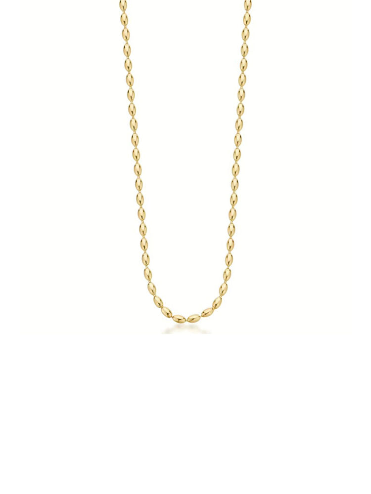 COLLANA DONNA IN ACCIAIO CATENA A GRANI FINITURA ORO COLLEZIONE ESSENTIAL BROSWAY