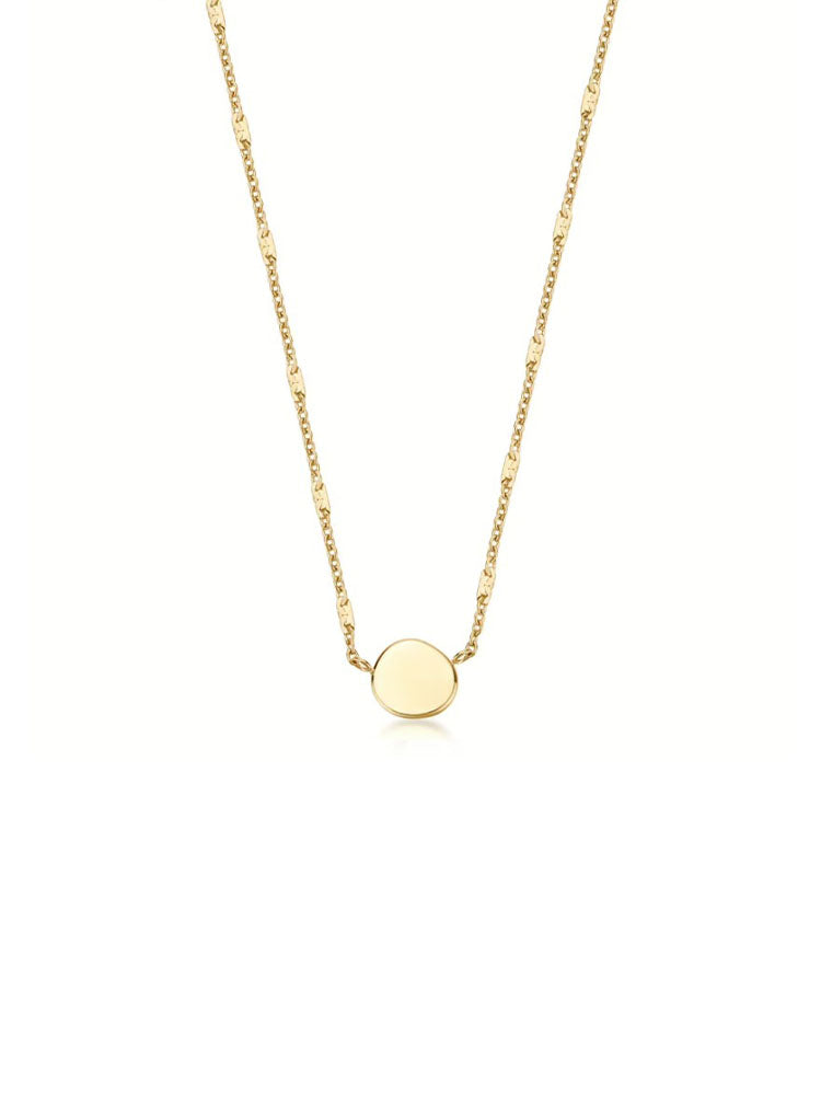 COLLANA DONNA IN ACCIAIO COLLEZIONE ESSENTIAL CON PIASTRINA CENTRALE FINITURA ORO BROSWAY