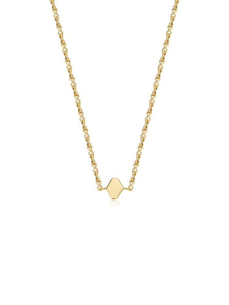 COLLANA DONNA IN ACCIAIO A CATENA CON PIASTRINA CENTRALE FINITURA ORO COLLEZIONE ESSENTIAL BROSWAY