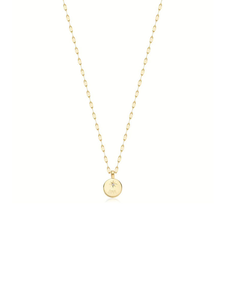 COLLANA DONNA IN ACCIAIO A CATENA CON PIASTRINA CENTRALE E CRISTALLO FINITURA ORO COLLEZIONE ESSENTIAL BROSWAY