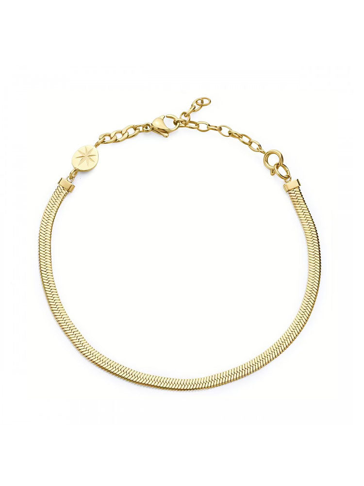 BRACCIALE DONNA IN ACCIAIO A CATENA SNAKE FINITURA ORO COLLEZIONE ESSENTIAL BROSWAY