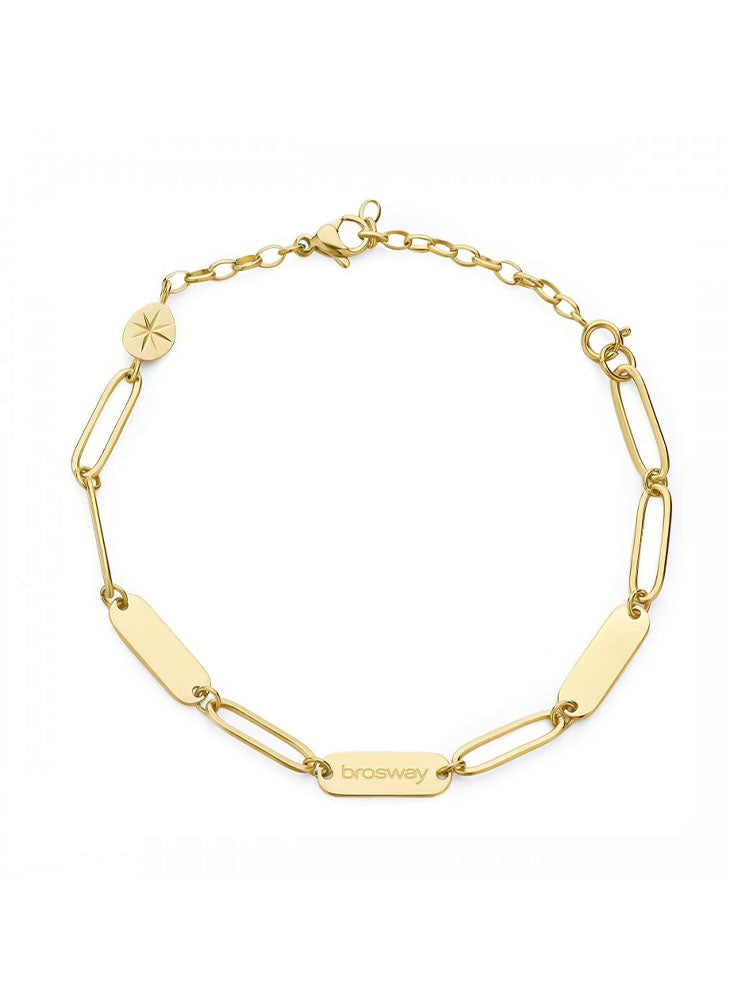 BRACCIALE DONNA IN ACCIAIO A CATENA FINITURA ORO COLLEZIONE ESSENTIAL BROSWAY