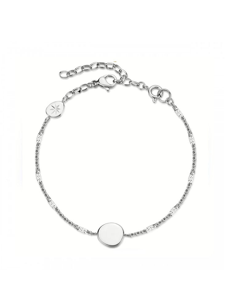 BRACCIALE DONNA IN ACCIAIO  COLLEZIONE ESSENTIAL A CATENA CON PIASTRINA CENTRALE BROSWAY