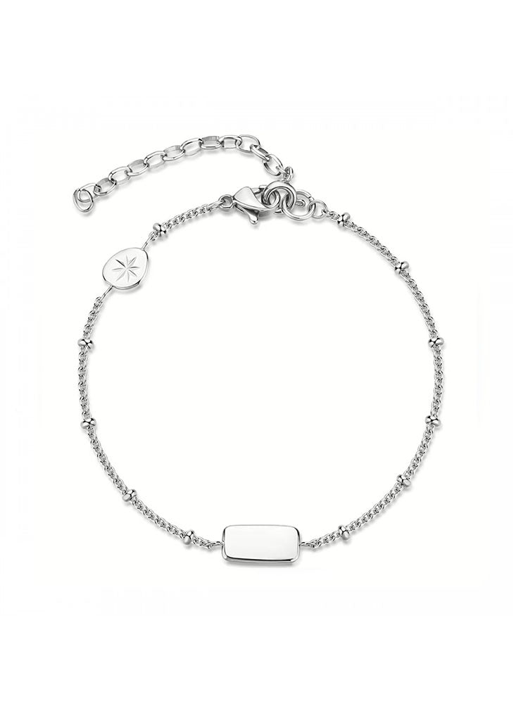 BRACCIALE DONNA IN ACCIAIO  COLLEZIONE ESSENTIAL A CATENA CON PIASTRINA CENTRALE BROSWAY