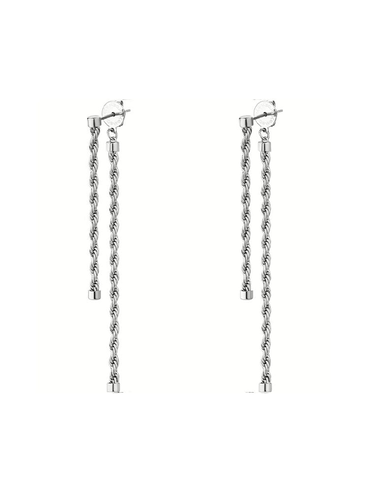 ORECCHINI DONNA IN ACCIAIO PENDENTI  TORCHON COLLEZIONE ESSENTIAL BROSWAY