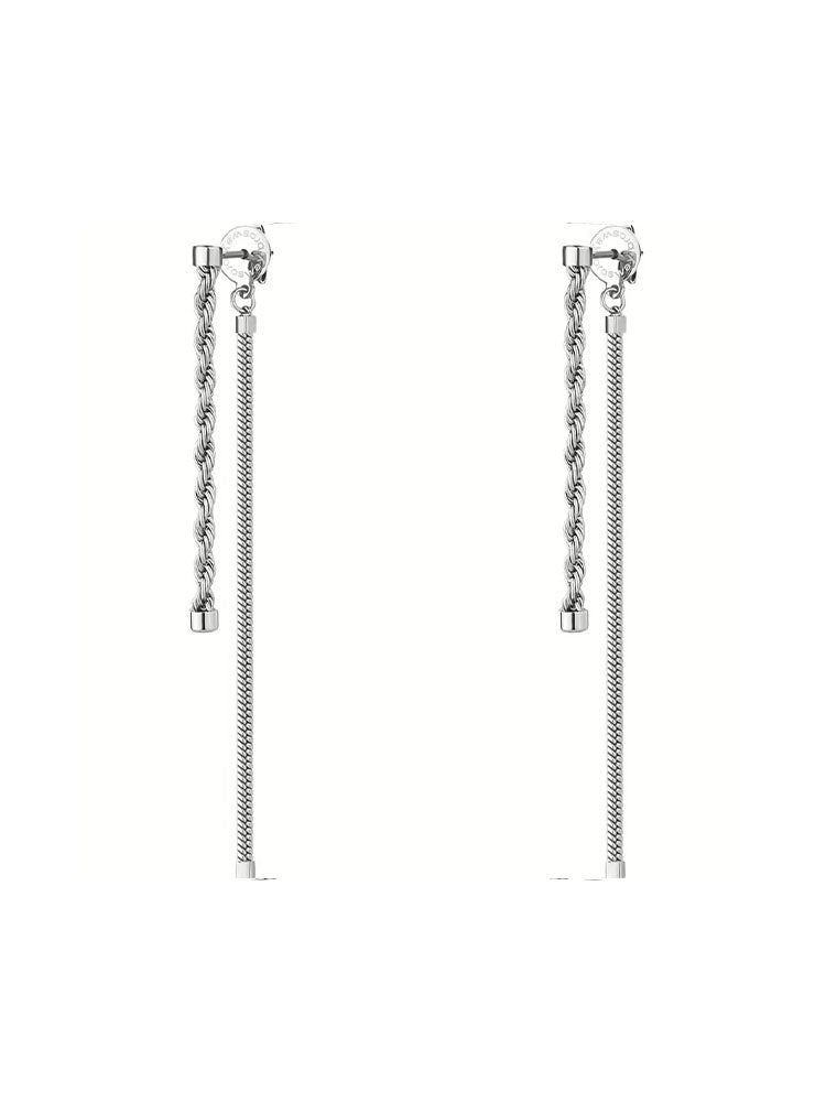 ORECCHINI DONNA IN ACCIAIO PENDENTI TORCHON E SNAKE  COLLEZIONE ESSENTIAL BROSWAY