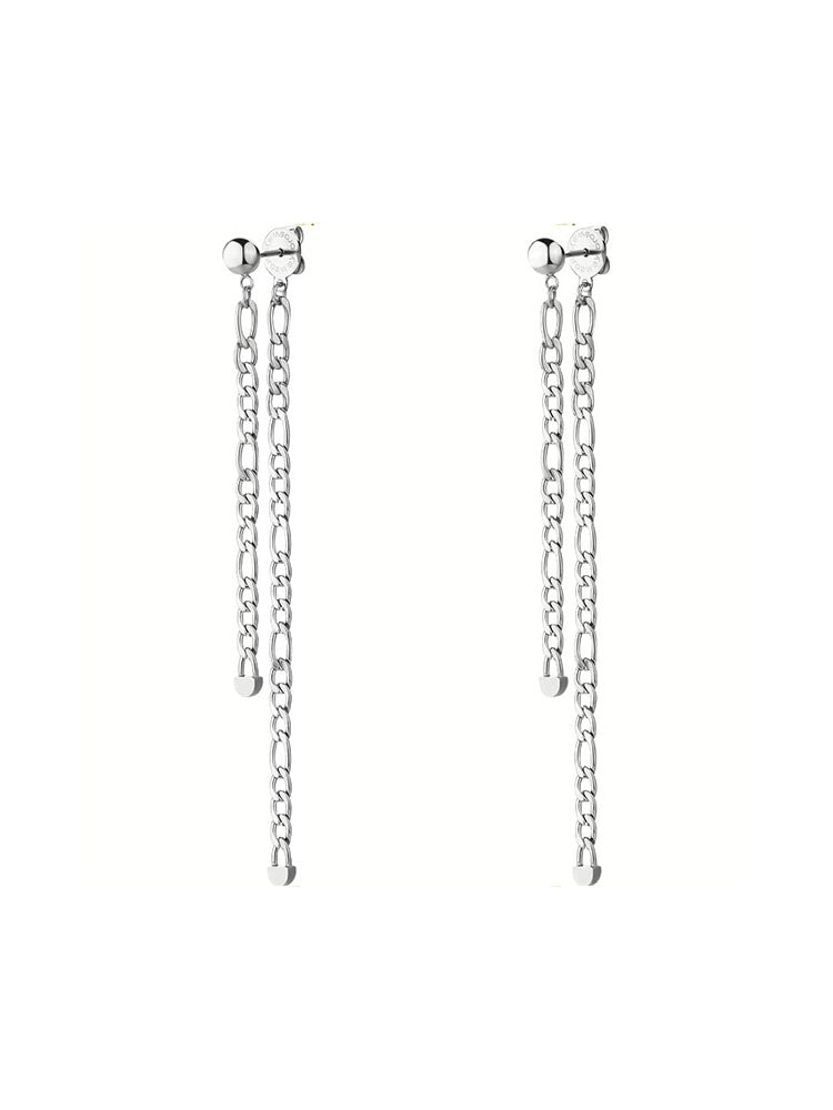 ORECCHINI DONNA IN ACCIAIO PENDENTI A CATENA GRUMETTA  COLLEZIONE ESSENTIAL BROSWAY