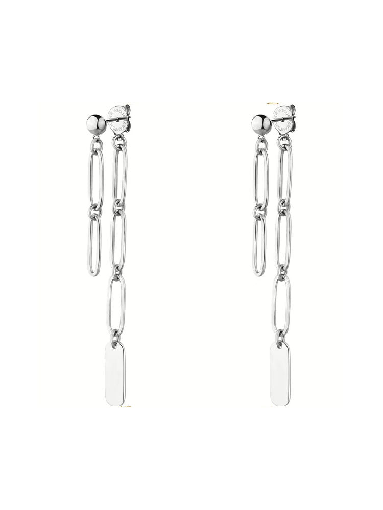ORECCHINI DONNA IN ACCIAIO PENDENTI A CATENA COLLEZIONE ESSENTIAL BROSWAY
