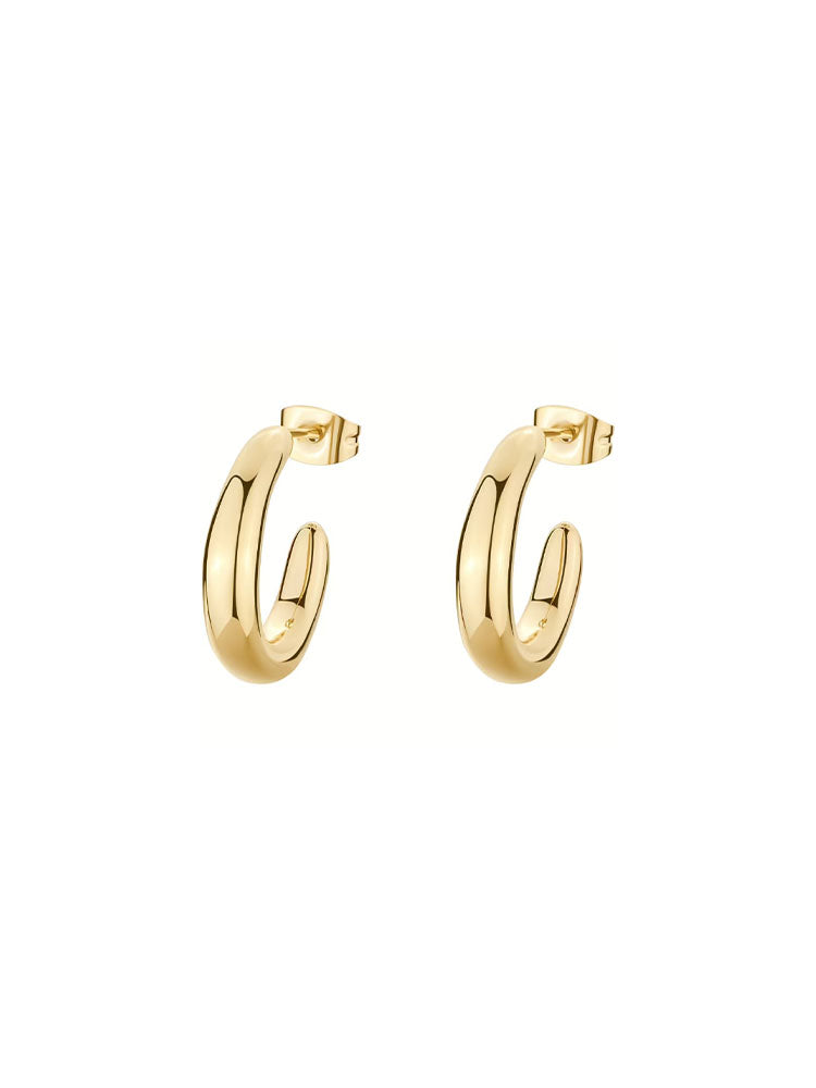 ORECCHINI DONNA IN ACCIAIO A SEMICERCHIO FINITURA ORO COLLEZIONE ESSENTIAL BROSWAY