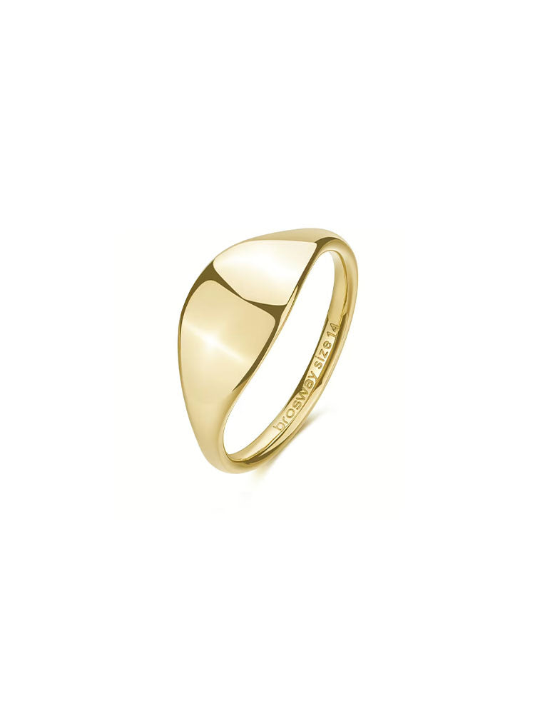 ANELLO DONNA IN ACCIAIO SIGILLO FINITUR IN ORO COLLEZIONE ESSENTIAL MISURA 16 BROSWAY