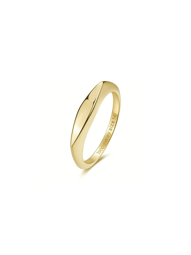 ANELLO DONNA IN ACCIAIO SIGILLO FINITUR IN ORO COLLEZIONE ESSENTIAL MISURA 18 BROSWAY