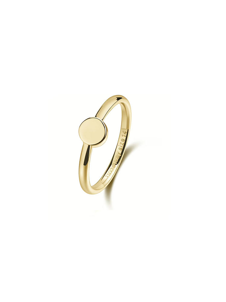 ANELLO DONNA IN ACCIAIO A FASCIA FINITURA IN ORO COLLEZIONE ESSENTIAL MISURA 18  BROSWAY