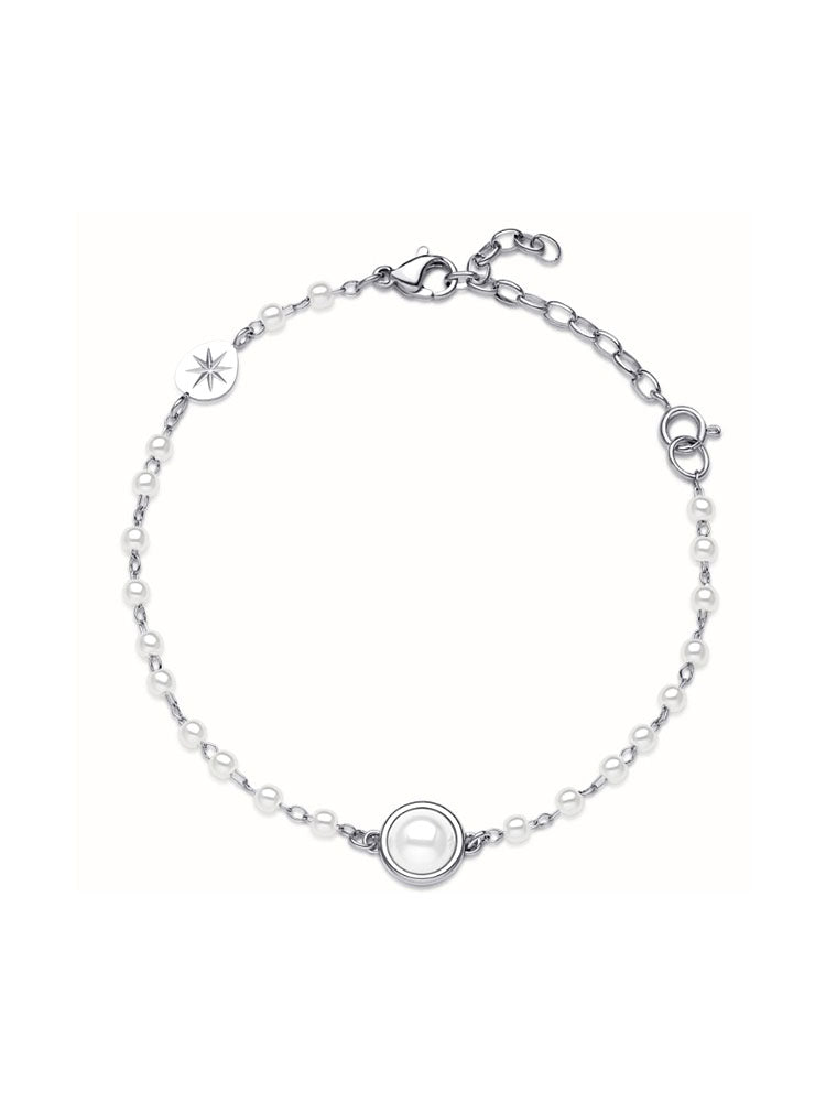 BRACCIALE DONNA IN ACCIAIO CON PERLA CENTRALE BROSWAY