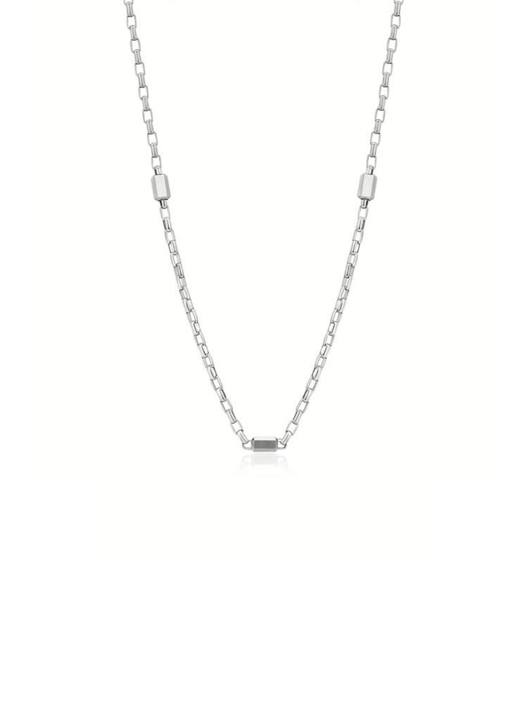 COLLANA UOMO IN ACCIAIO A CATENA LUCIDA E SATINATA COLLEZIONE LOGAN BROSWAY