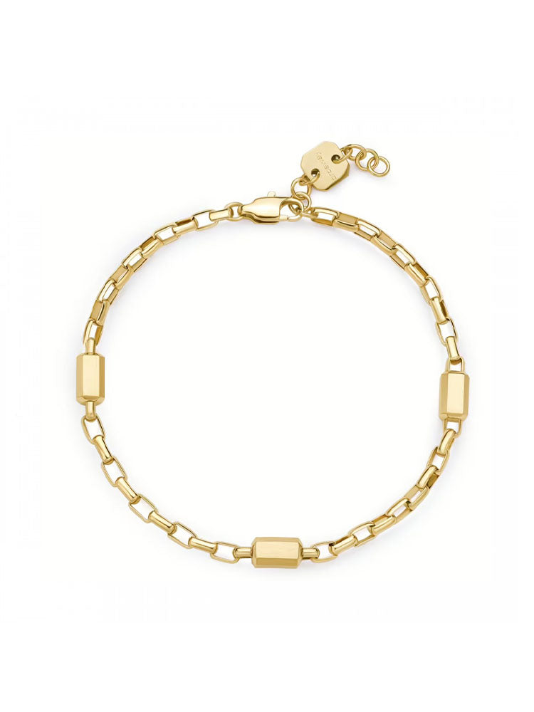 BRACCIALE UOMO IN ACCIAIO A CATENA FINITURA IN ORO COLLEZIONE LOGAN BROSWAY